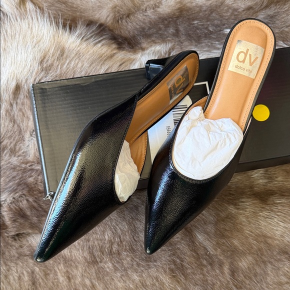 Dolce Vita Black Pointed Mules - Picture 2 of 3